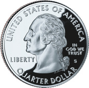 ¼ Dollar "Washington Quarter" (Oregon - Silver Proof) – Vorderseite
