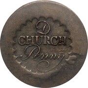 Church Penny Token - First Presbyterian Church of Albany (Albany, New York) – аверс