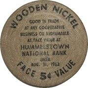 Wooden Nickel - Hummelstown Centennial (Hummelstown, Pennsylvania) – реверс