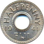 ½ Penny - George VI -  anverso
