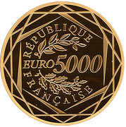 5000 Euros (Rooster; 3rd type) – аверс