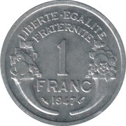 1 Franc (aluminium, light type) – реверс