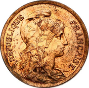5 centimes Daniel-Dupuis (Epreuve en bronze tête à droite) – anverso