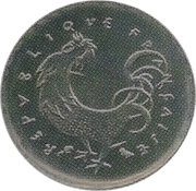 5 centimes (Projet en acier inoxydable de Joly, 2è projet, petit module) – avers