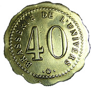 40 Centimes - Brasserie de l'Univers – anverso