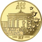 200 euros Mur de Berlin - avers