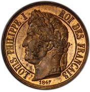 1 centime à la charte (Essai en bronze de Barre, type UN) – avers