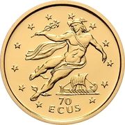 70 ECUs - Elizabeth II (Mercury, Roman god of trade and communication) – реверс