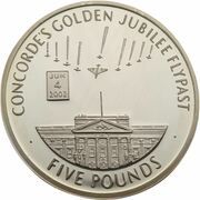 5 Pounds - Elizabeth II (Concorde's Golden Jubilee Flypast) – реверс