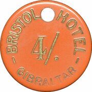 4 Shillings (Bristol Hotel, Gibraltar) – реверс