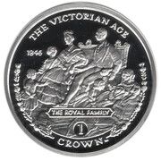 1 Crown - Elizabeth II (The Royal Family; Silver Proof) – реверс