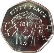 50 Pence - Elizabeth II (Traditional Christmas - Ice Skating) – rovescio