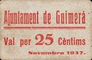 25 Céntimos (Guimerà) – anverso