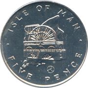 5 Pence - Elizabeth II (Laxey Wheel) -  anverso