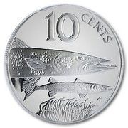 10 Cents - Elizabeth II (Great Barracuda; Silver proof) – reverso