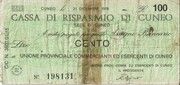100 Lire (Cassa di Risparmio di Cuneo) – anverso