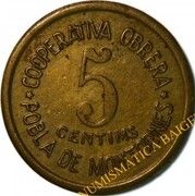 5 Centimos - Cooperativa Obrera – avers