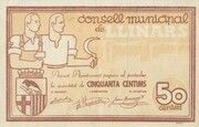 50 Céntimos (Llinars) – dritto