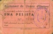 1 Peseta (Llorenç d'Hortons) – dritto