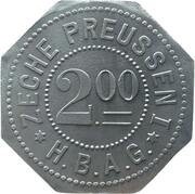 2 Mark - Lünen (Zeche Preussen I H.B.A.G.) – avers