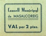 2 Pesetas (Massalcoreig) – Vorderseite