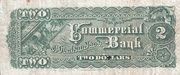 40 Cents (Commercial Bank of Newfoundland; Overstamped 2 Dollar) – rovescio