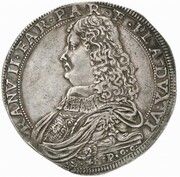 1 Ducatone - Ranuccio II (Parma; date reverse) – anverso