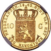 10 Gulden - Willem II – reverso