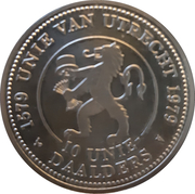 10 Uniedaalders - Utrecht (400 years) – reverso