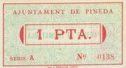 1 Peseta (Pineda) – rovescio