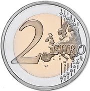 2 Euros (150 Years of Public Security; Coloured) – реверс
