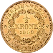½ couronne - Wilhelm I – revers