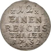 1⁄12 Thaler - Frederick II – реверс