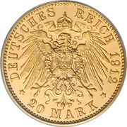 20 Mark - Wilhelm II – revers