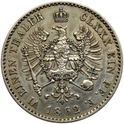 ⅙ thaler - Wilhelm I – revers