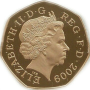 50 Pence - Elizabeth II (Johnson's Dictionary; Gold Piedfort) – avers