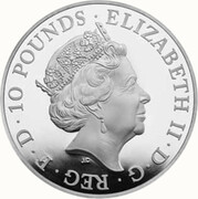 10 Pounds - Elizabeth II (The Queen's Beasts Completer; Silver Piedfort) -  Vorderseite