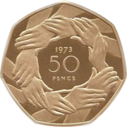 50 Pence - Elizabeth II (EEC 50p Anniversary, Gold Proof) – revers