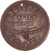 1 Farthing (Butcher Hatter; Exeter, United Kingdom) – anverso