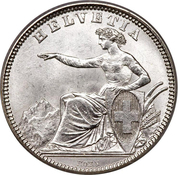 1 Franc (Helvetia seated; 80% silver) – аверс