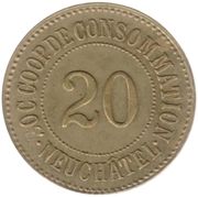 20 centimes - Société coopérative de consommation (Neuchâtel) – Vorderseite