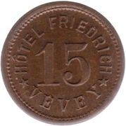 15 Centimes - Hôtel Friedrich (Vevey) – Vorderseite
