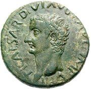 Dupondius - Tiberius (C V MARSO PROCOS NER CAES Q PR A M GEMELLVS D D P P) – avers