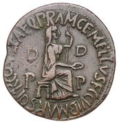 Dupondius - Tiberius (C VIB MARSO PR COS NE CAE Q PR A M GEMELLVS F C D D P P) – revers