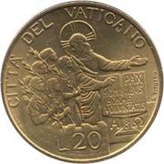 20 Lire - John Paul II (Preach of Pace) – reverso