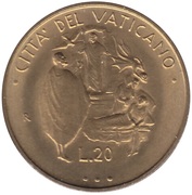 20 Lire - John Paul II (Lazarus Resurrection) – reverso