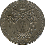 1 Lira - Pius XII – voorzijde