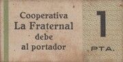 1 Peseta (San Ginés de Vilasar; Cooperativa La Fraternal) – dritto