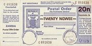 20 Ngwee - Postal Order – anverso