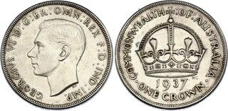 Photo 1 d'une vente de 1 couronne - George VI (Couronnement)